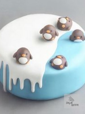Ocean Blue Birthday Cake