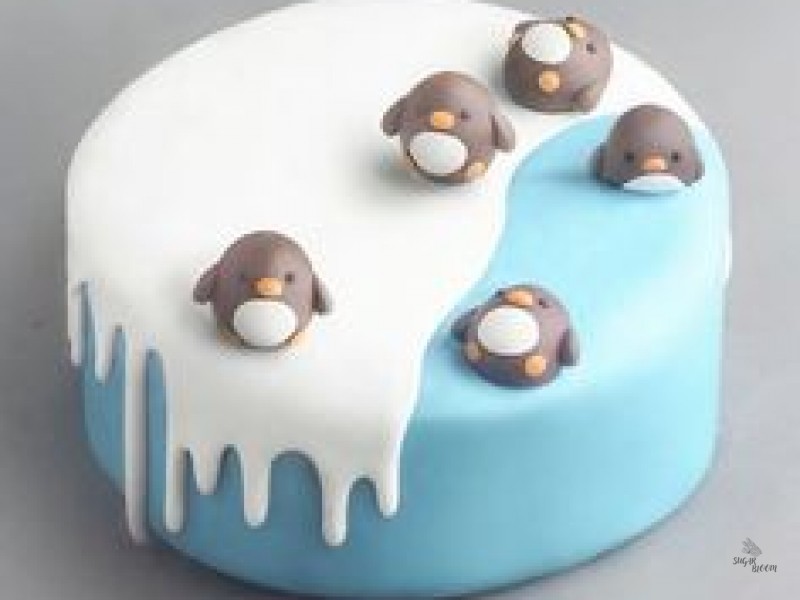 Ocean Blue Birthday Cake